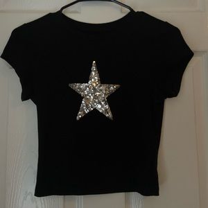 Black y2k star top